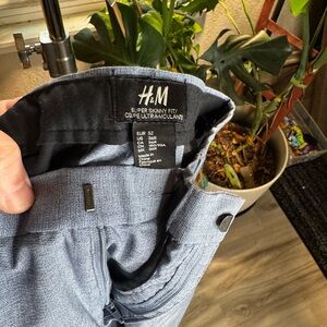 H&M Super Skinny Fit Dress Pants - Light Blue